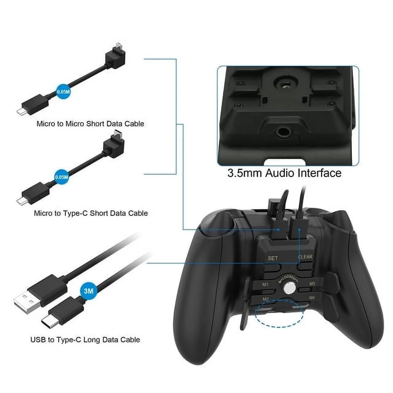 Paddles for , Controller Paddles, Controller Back Button Attachment Fit for Series X/ S, One, One S/ X Controller, Black