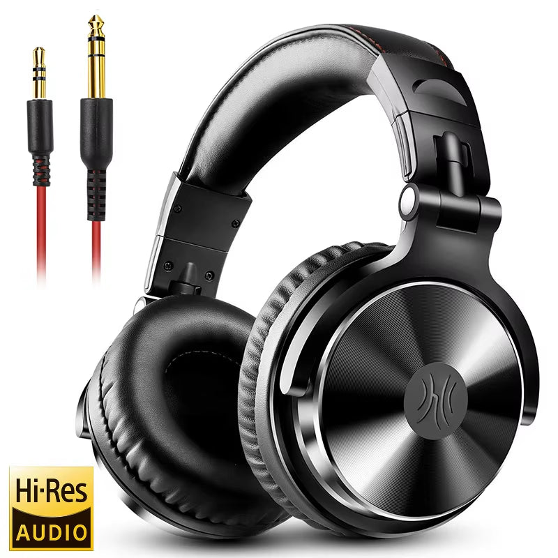 over Ear Headphones Hifi Studio DJ Headphone Wired Monitor Music Gaming Headset Earphone for Phone Computer PC with Mic