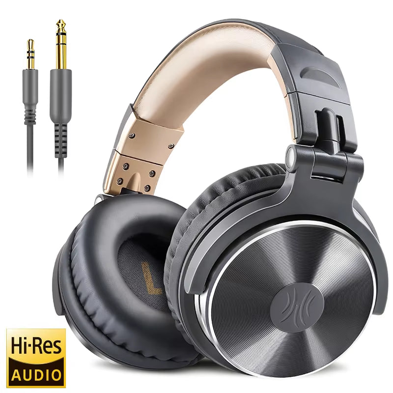 over Ear Headphones Hifi Studio DJ Headphone Wired Monitor Music Gaming Headset Earphone for Phone Computer PC with Mic