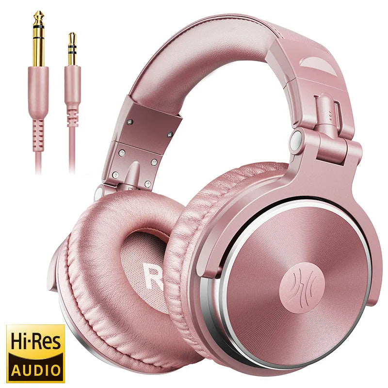 over Ear Headphones Hifi Studio DJ Headphone Wired Monitor Music Gaming Headset Earphone for Phone Computer PC with Mic