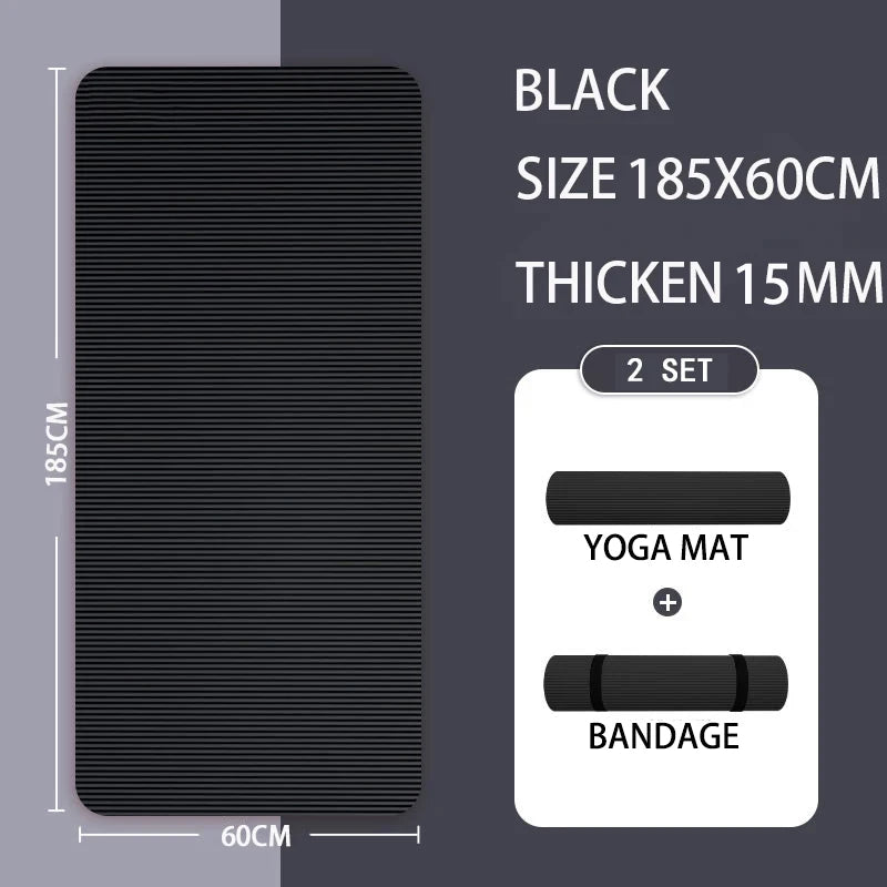 15MM//20MM Thick Non-Slip Yoga Mat High-Density Sports Fitness Mat Home Sports Pilates Gymnastics Exercise Gymnastics