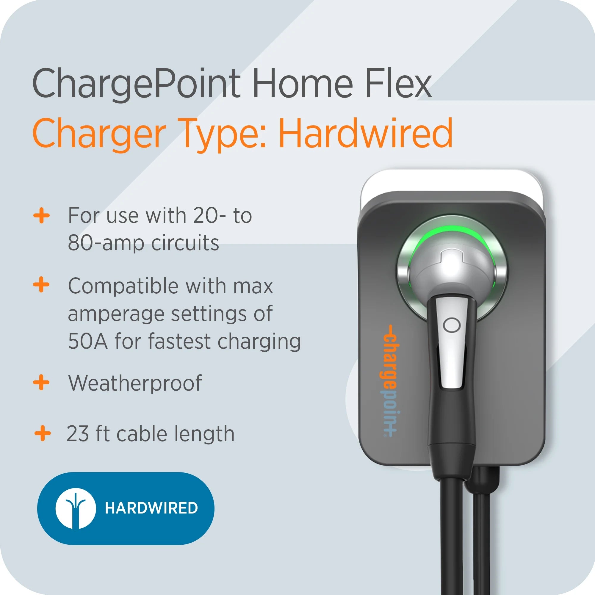 Home Flex Level 2 EV Charging Station NACS, Hardwired