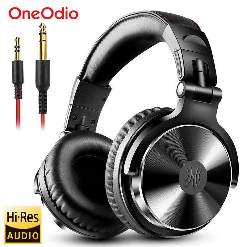 over Ear Headphones Hifi Studio DJ Headphone Wired Monitor Music Gaming Headset Earphone for Phone Computer PC with Mic