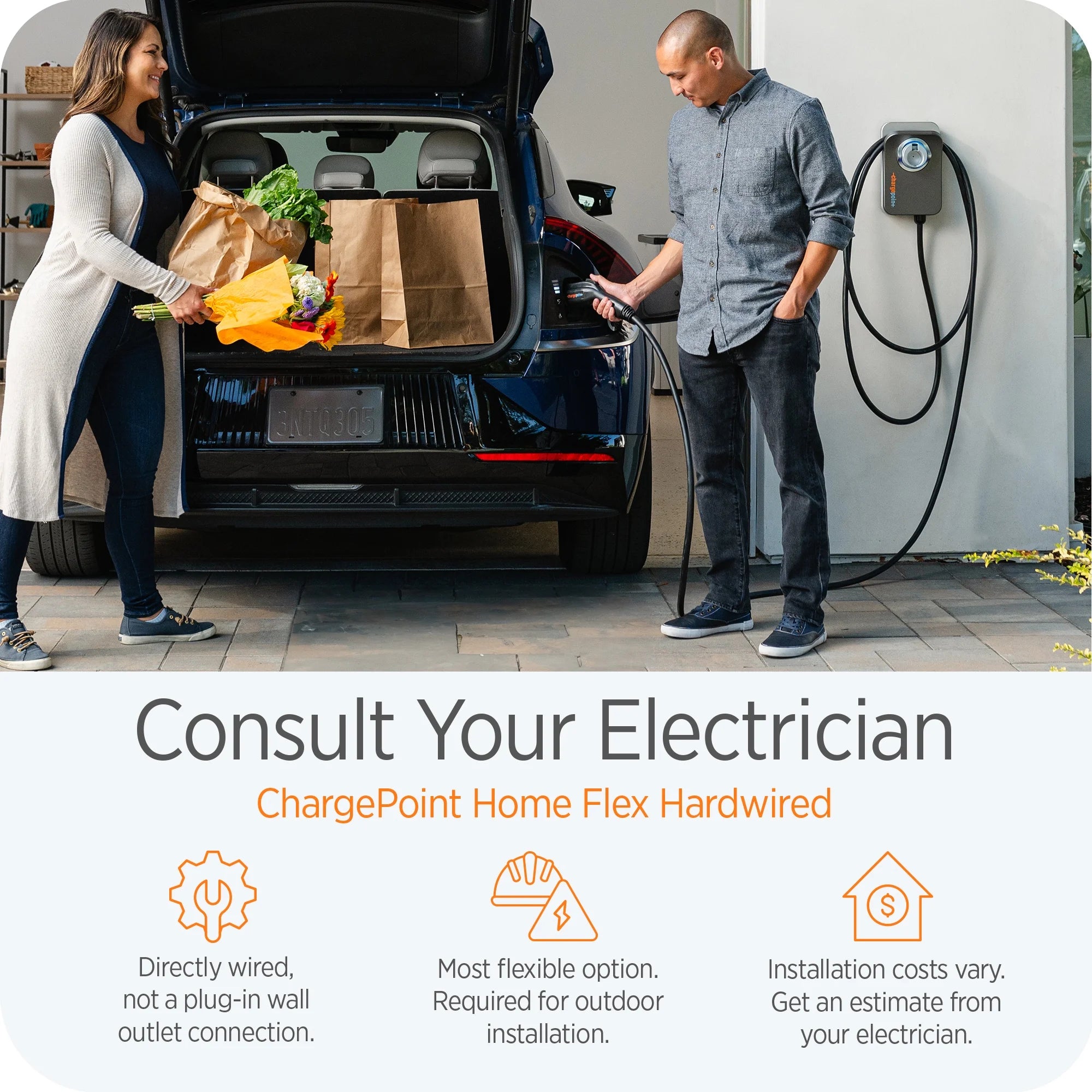 Home Flex Level 2 EV Charging Station NACS, Hardwired
