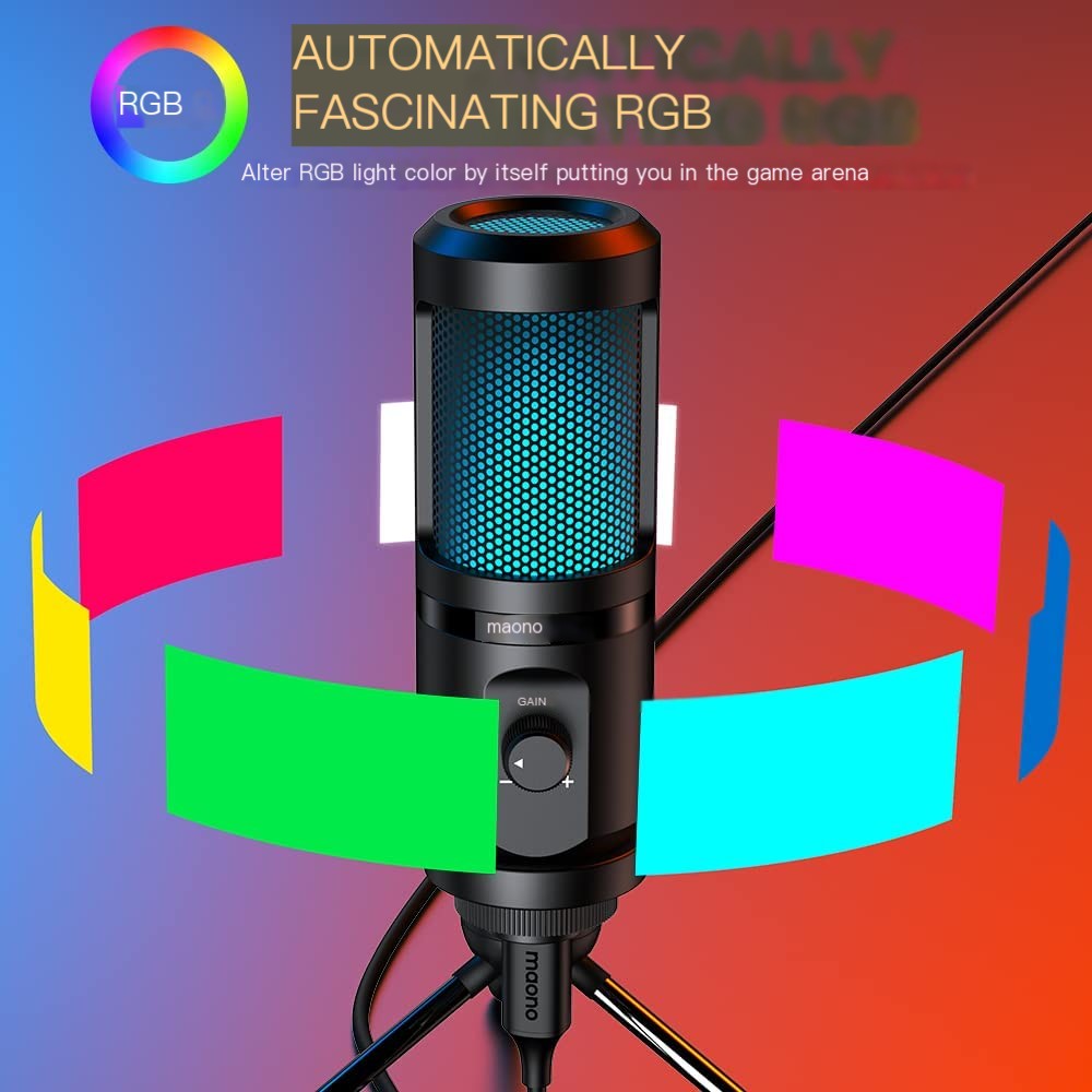 Gaming USB Desktop Condenser Microphone for Streaming