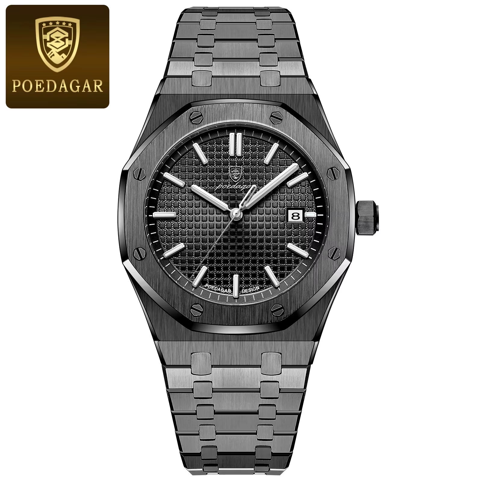 Hot Selling Waterproof Luminous Calendar Stainless Steel Men'S Square Watch Student Trend Business Quartz Watch