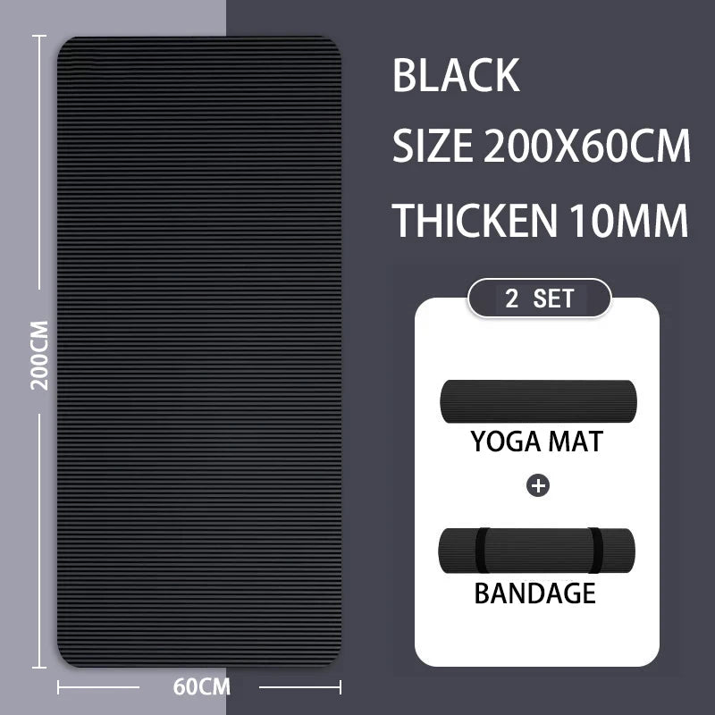 15MM//20MM Thick Non-Slip Yoga Mat High-Density Sports Fitness Mat Home Sports Pilates Gymnastics Exercise Gymnastics