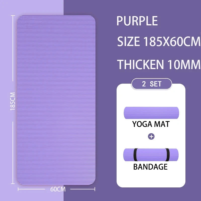 15MM//20MM Thick Non-Slip Yoga Mat High-Density Sports Fitness Mat Home Sports Pilates Gymnastics Exercise Gymnastics